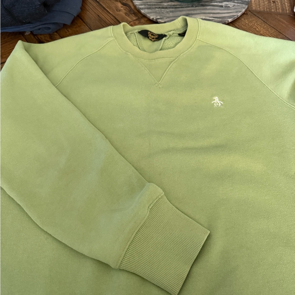 Original Penguin Men's Light Green Crewneck Sweatshirt